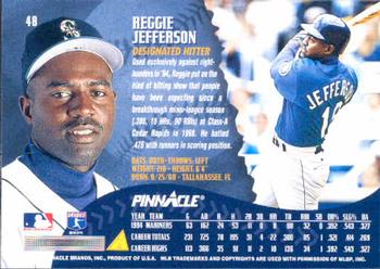 1995 Pinnacle #48 Reggie Jefferson Back