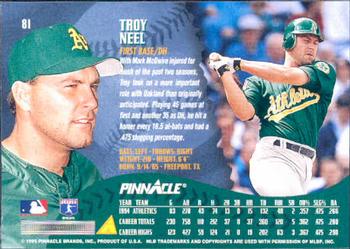 1995 Pinnacle #81 Troy Neel Back