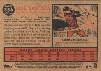 2011 Topps Heritage #356 Jose Bautista Back