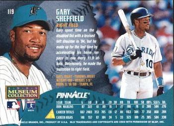 1995 Pinnacle - Museum Collection #119 Gary Sheffield Back