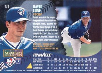 1995 Pinnacle - Museum Collection #270 David Cone Back