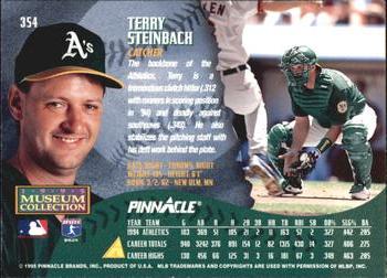 1995 Pinnacle - Museum Collection #354 Terry Steinbach Back
