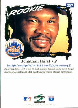 1995 Score #307 Jonathan Hurst Back