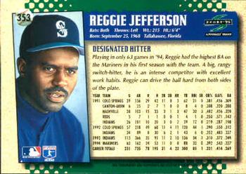 1995 Score #353 Reggie Jefferson Back