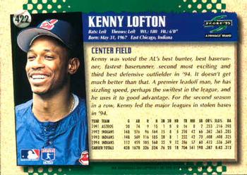 1995 Score #422 Kenny Lofton Back