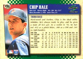 1995 Score #490 Chip Hale Back