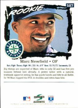 1995 Score #587 Marc Newfield Back