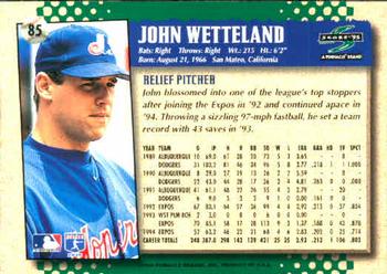 1995 Score #85 John Wetteland Back