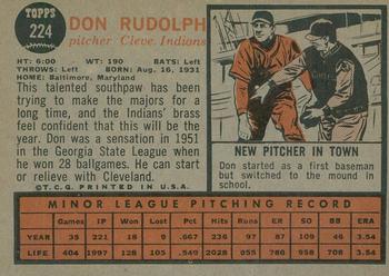 2011 Topps Heritage - 50th Anniversary Buybacks #224 Don Rudolph Back