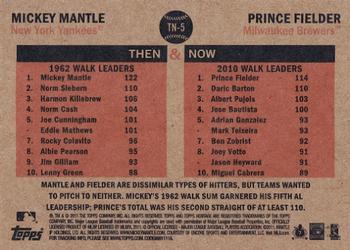 2011 Topps Heritage - Then and Now #TN-5 Mickey Mantle / Prince Fielder Back