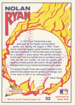 1991 Pacific Nolan Ryan Texas Express I #32 Nolan Ryan / Frank Tanana Back