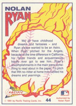 1991 Pacific Nolan Ryan Texas Express I #44 Nolan Ryan Back