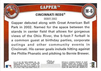 2011 Topps Opening Day - Mascots #M-6 Gapper Back