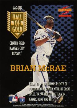 1995 Score - Hall of Gold #HG77 Brian McRae Back