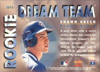 1995 Score - Rookie Dream Team #RDT6 Shawn Green Back