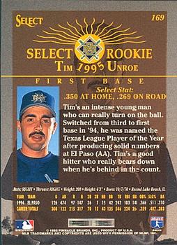 1995 Select #169 Tim Unroe Back