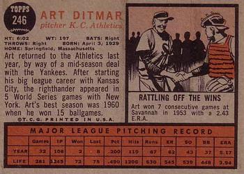 1962 Topps #246 Art Ditmar Back