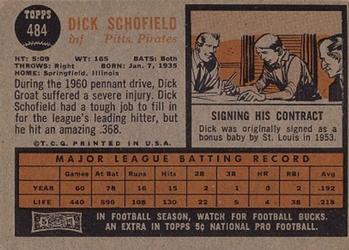 1962 Topps #484 Dick Schofield Back