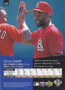1995 SP #100 Ozzie Smith Back