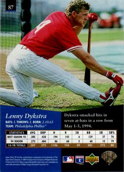 1995 SP #87 Lenny Dykstra Back