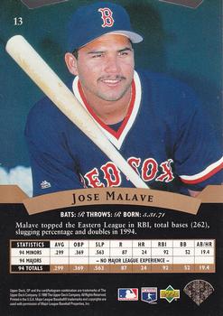 1995 SP #13 Jose Malave Back