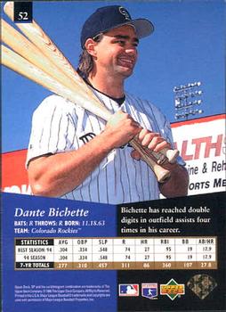 1995 SP #52 Dante Bichette Back