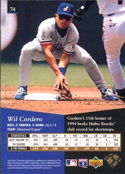 1995 SP #74 Wil Cordero Back