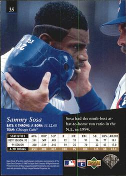 1995 SP - Superbafoil #35 Sammy Sosa Back