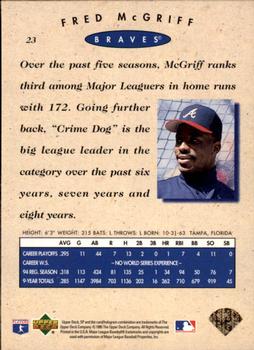 1995 SP Championship #23 Fred McGriff Back