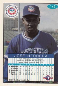 1993-94 Fleer Excel #145 Jose Herrera Back