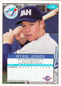 1993-94 Fleer Excel #146 Ryan Jones Back