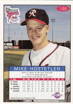 1993-94 Fleer Excel #155 Mike Hostetler Back