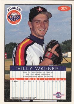 1993-94 Fleer Excel #209 Billy Wagner Back