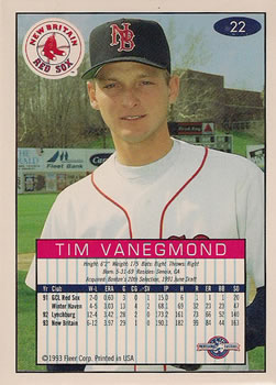 1993-94 Fleer Excel #22 Tim Vanegmond Back