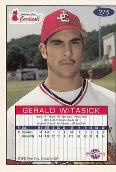 1993-94 Fleer Excel #275 Gerald Witasick Back