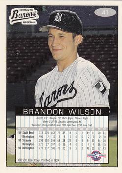 1993-94 Fleer Excel #41 Brandon Wilson Back