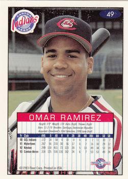 1993-94 Fleer Excel #49 <b>Omar Ramirez</b> Back - 56584-49Bk