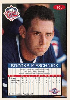 1993-94 Fleer Excel #165 Brooks Kieschnick Back