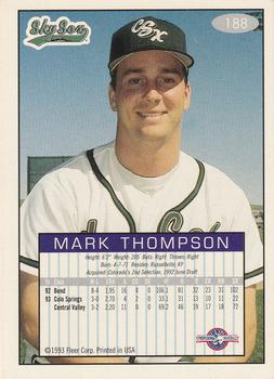 1993-94 Fleer Excel #188 Mark Thompson Back