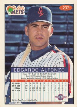 1993-94 Fleer Excel #232 Edgardo Alfonzo Back
