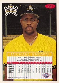 1993-94 Fleer Excel #251 Michael Brown Back