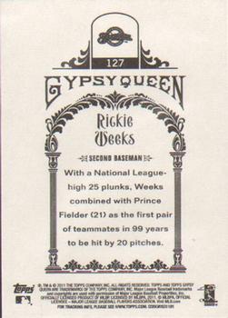 2011 Topps Gypsy Queen #127 Rickie Weeks Back