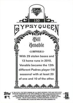 2011 Topps Gypsy Queen #130 Will Venable Back