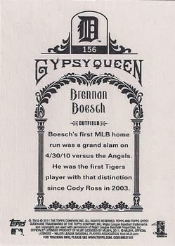 2011 Topps Gypsy Queen #156 Brennan Boesch Back