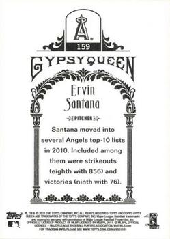 2011 Topps Gypsy Queen #159 Ervin Santana Back