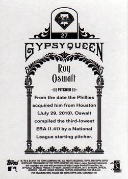 2011 Topps Gypsy Queen #27 Roy Oswalt Back