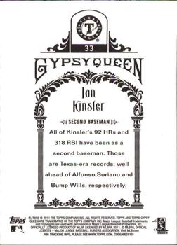 2011 Topps Gypsy Queen #33 Ian Kinsler Back
