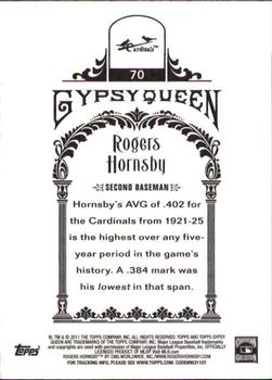 2011 Topps Gypsy Queen #70 Rogers Hornsby Back