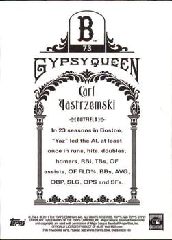 2011 Topps Gypsy Queen #73 Carl Yastrzemski Back