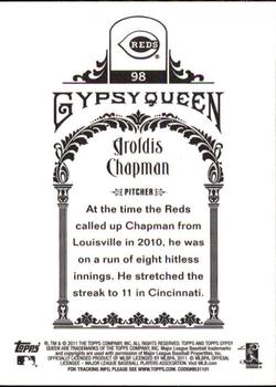 2011 Topps Gypsy Queen #98 Aroldis Chapman Back